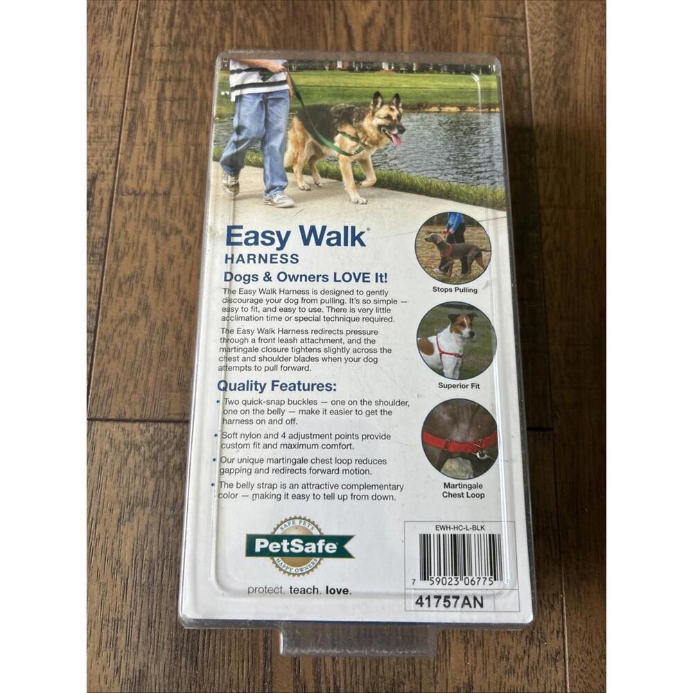 PetSafe Easy Walk No-Pull Dog Harness Large Black/Silver Open Box New - Picture 2 of 5